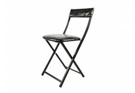 Складной стул Эмин кожзам крокодил черный-металл черный муар