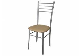 Стул Лайт ДХ-5 на серебряном каркасе обивка бежевый