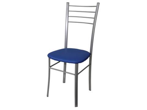 Стул Лайт ДХ-5 на серебряном каркасе обивка синий