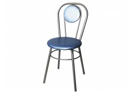 Стул №1 ДХ-7 с мягкой спинкой обивка светло-голубой