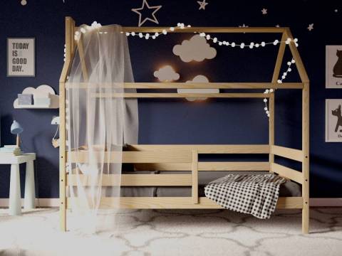 Кроватка-Домик без покраски 80х190 см