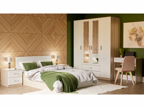 Спальня Оливия сонома/белое дерево