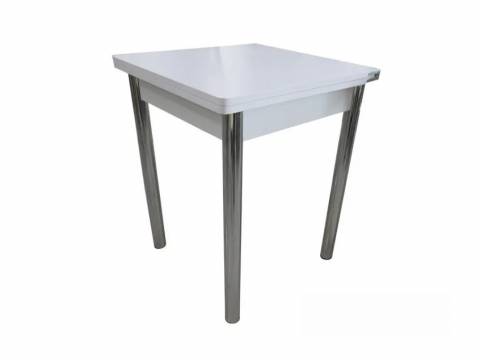 Стол Ломберный 600*600 ХРОМ ЛДСП Белый Лофт