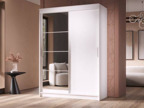 Шкаф-купе Гранд-1 1600 Белый гладкий-двери Зеркало-ЛДСП