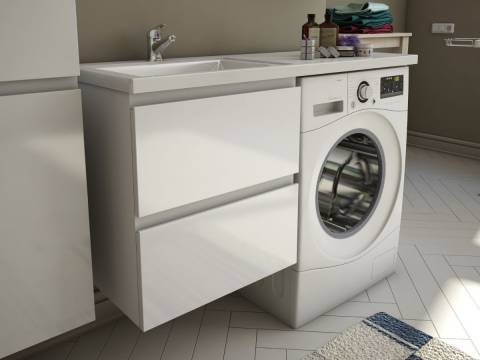 Тумба с раковиной Dallas Luxe 1000 навесная 2 ящика левая