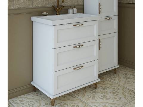 Тумба с раковиной Bali Classic 650 напольная 3 ящика