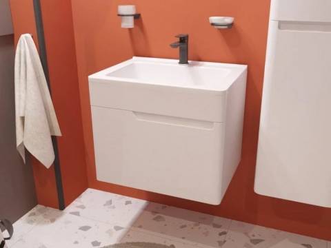 Тумба с раковиной Kare Luxe 600 навесная 1 ящик