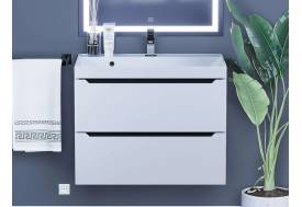 Тумба с раковиной Uperwood Tanos матовая белая/графит 70 см