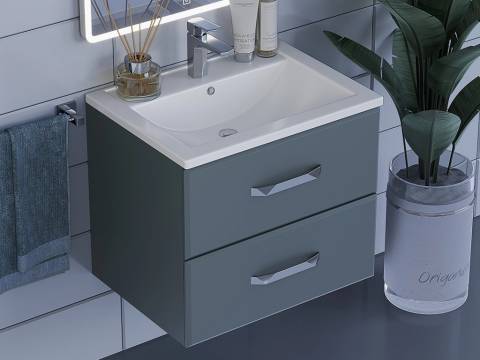 Тумба с раковиной Uperwood Foster серый графит 60 см