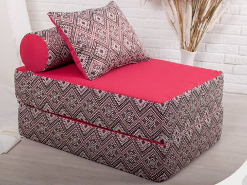 Кресло-кровать Коста красный с принтом