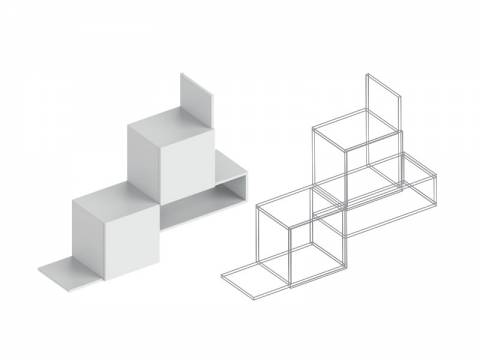 Полка универсальная 2-створки Вита белый лофт