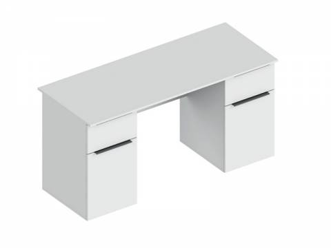 Стол письменный Вита 2-х тумбовый белый лофт