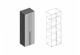 Шкаф Вита 2-створки с полками тёмно серый лофт