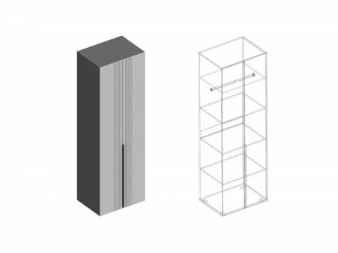 Шкаф Вита 2-створки с полками тёмно серый лофт