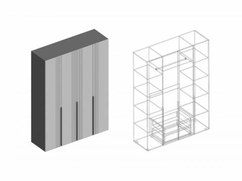 Шкаф Вита 4-створки для одежды тёмно серый лофт