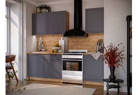 Кухонный гарнитур Глетчер 1800 мм МДФ Вотан/Маренго Силк