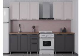 Кухонный гарнитур Лилия 2000 мм Кашемир/Сталь