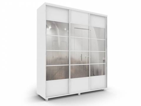 Шкаф-купе Стильный ОС 18-6-222 трехдверный белый