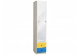 Шкаф 1-но дверный с ящиками и зеркалом Радуга